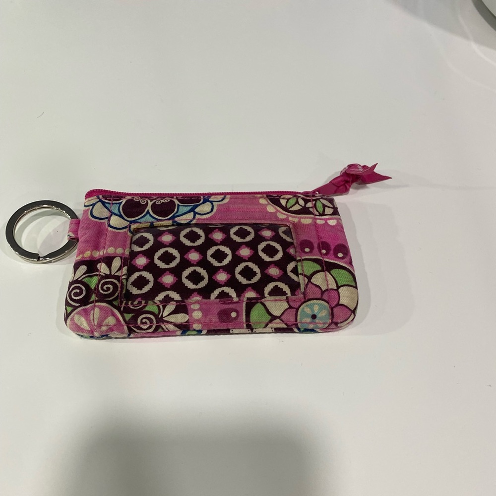 Vera Bradley pink with flowers ID/ coin purse.